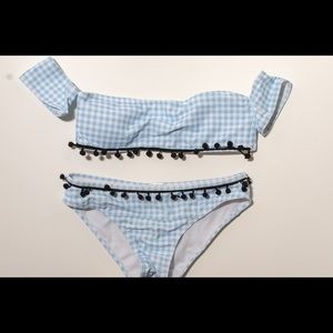 Blue Gingham Set $8